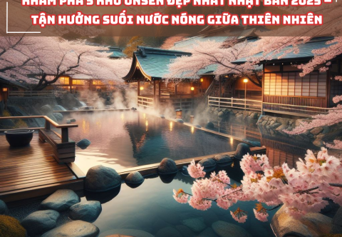 8/3 này đi đâu? Khám phá 5 khu onsen đẹp nhất Nhật Bản 2025 – Tận hưởng suối nước nóng giữa thiên nhiên 